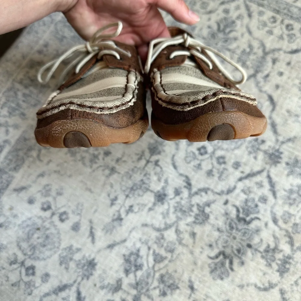 Twisted X Womens Boat Leather Faded Flag sz 9.5